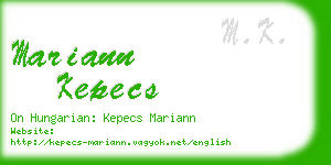 mariann kepecs business card